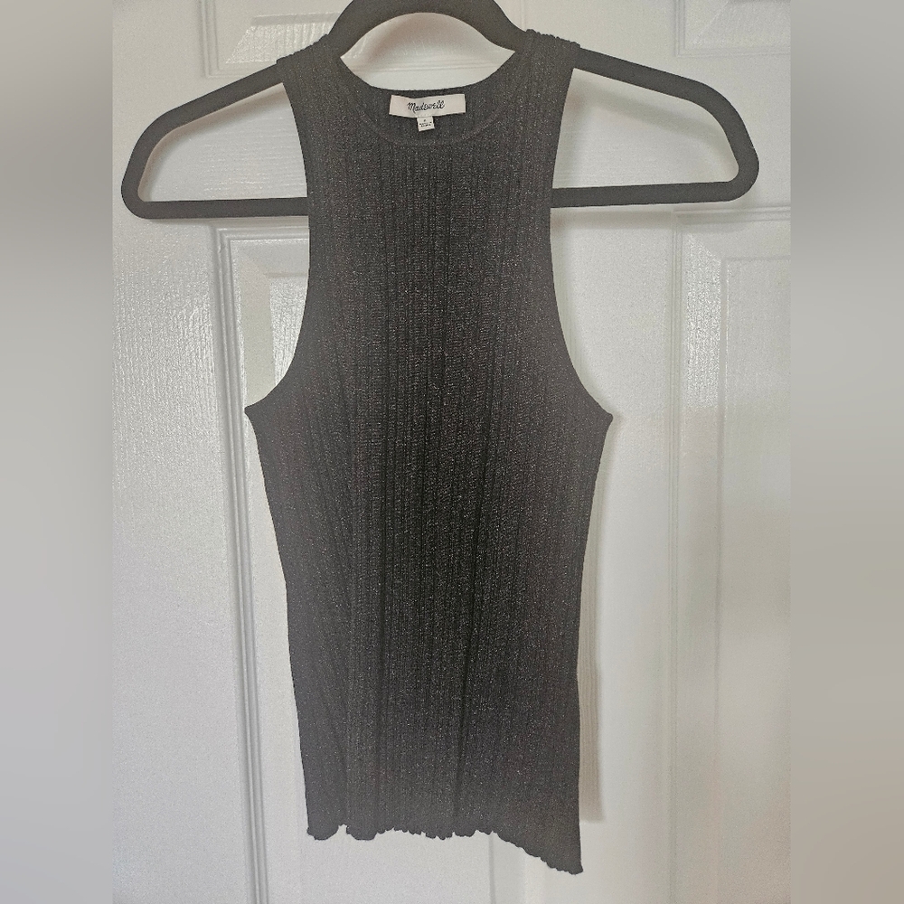 Madewell Black Ribbed Knit Top